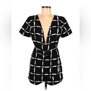J.O.A. Los Angeles Black and White Romper Deep V-neck